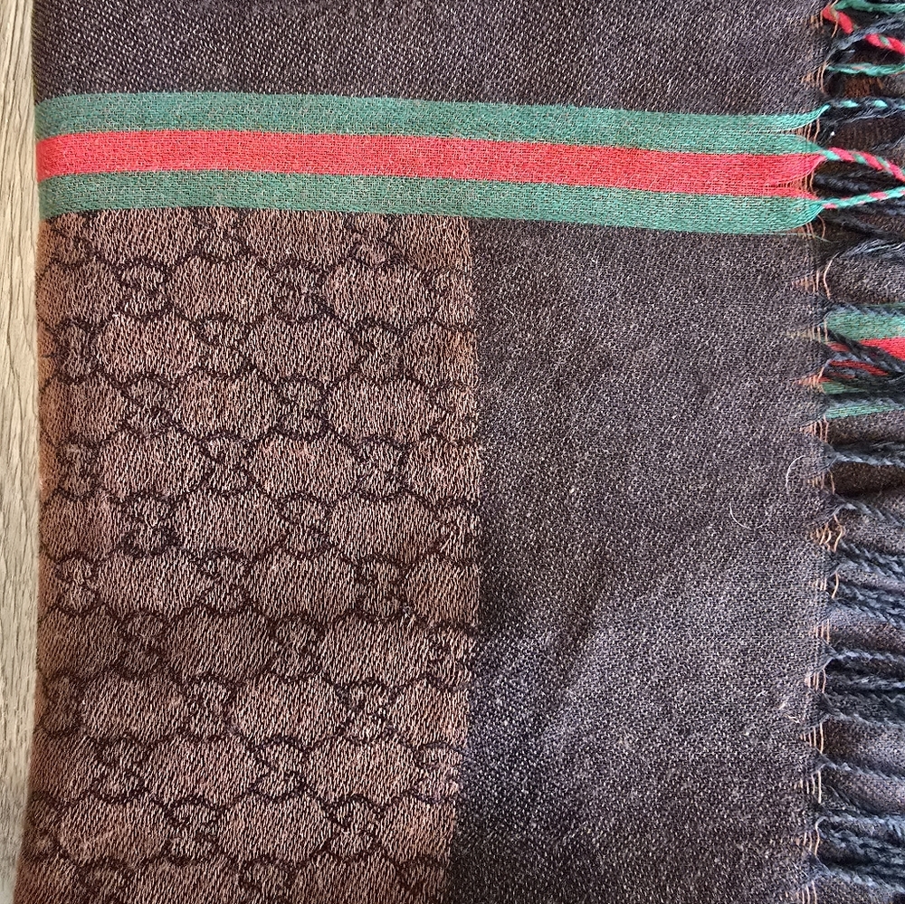 Gucci Brown and Red Scarf